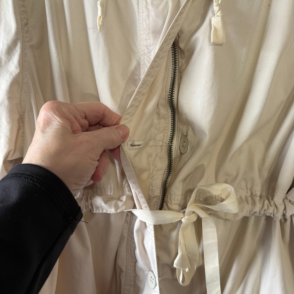 Gap Beige Utility Jacket Hooded Drawstring Cotton | Lightweight‎ Layer - Picture 3 of 9